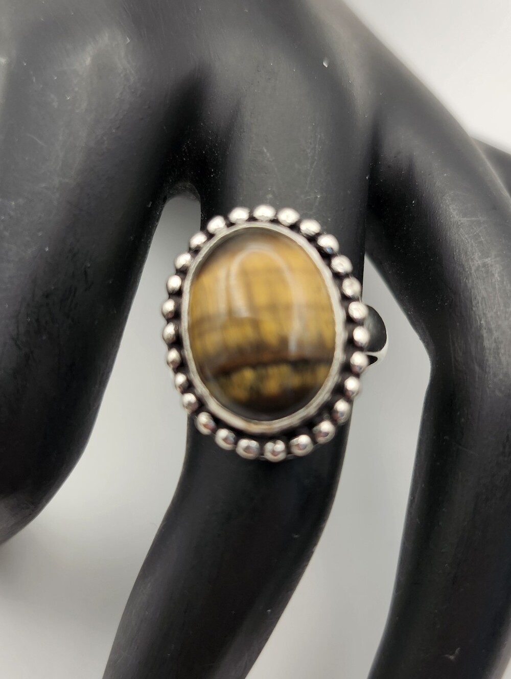 925 Silver Semi-precious Stone Ring, Size 7.5